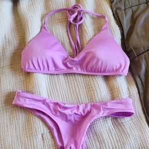 Plumeria Swimwear Purple Bikini, Top: Large, Bottoms: Medium